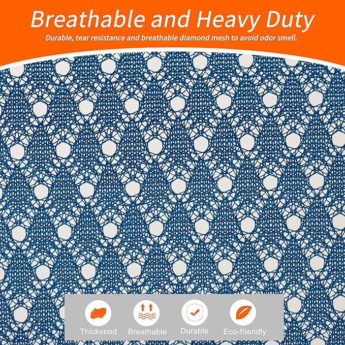 Polecasa Heavy Duty Diamond Mesh Laundry Bags 24x36"- Machine Washable Large Commercial Grade Laundry Bag with Drawstring & ID Tag for College Dorms, Travel, Sports Equipment – Blue