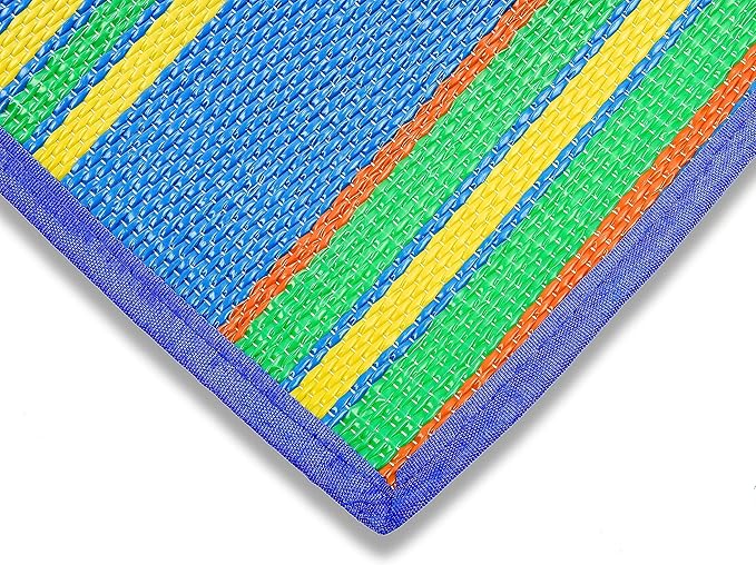 Camco Camper/RV Handy Mat - Features Convenient Pockets & Built-in Handles for Carrying - Measures 72” x 108” & Folds to 14.5” x 18” for RV Storage and Organization - Easy to Clean Material (42814)