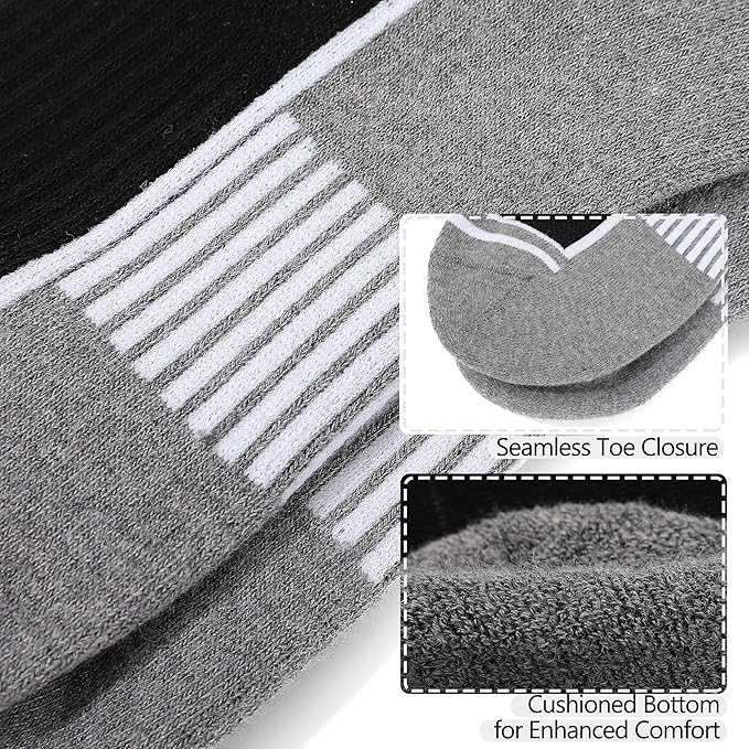 Urban Virgin Men Athletic Quarter Running Compression Socks Cotton Cushioned Athletic Ankle Moisture Wicking Socks Women